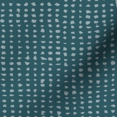 (L) Mid-Century Modern Floral Stripes, Muted Dark Teal