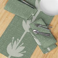 (L) Mid-Century Modern Floral Stripes, Sage Green