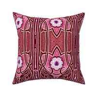 Some Type of Flower Cameo Stripe, bold maroon 