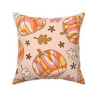 Groovy Pumpkins: Pink Orange Brown & Yellow (Large Scale)