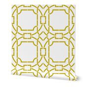 Bamboo Trellis-Mustard-Large