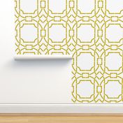 Bamboo Trellis-Mustard-Large