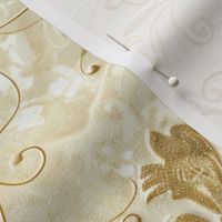  Elegant Cream and Gold Lace Floral Pattern