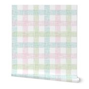 (M) Textured Preppy Gingham Pink Green Blue  