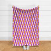 Wonky Argyle - Smaller - Groovy Violet And Gold