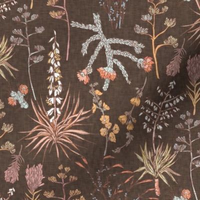 Desert Blooms (coffee linen) MED 