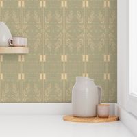 Deco wheat stripe - subtle shades of grey, pale green and pink