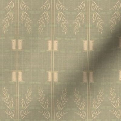 Deco wheat stripe - subtle shades of grey, pale green and pink