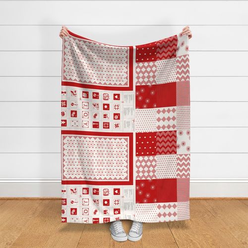 Cut & Sew Whimsical Red & White Christmas Advent Calendar Yard