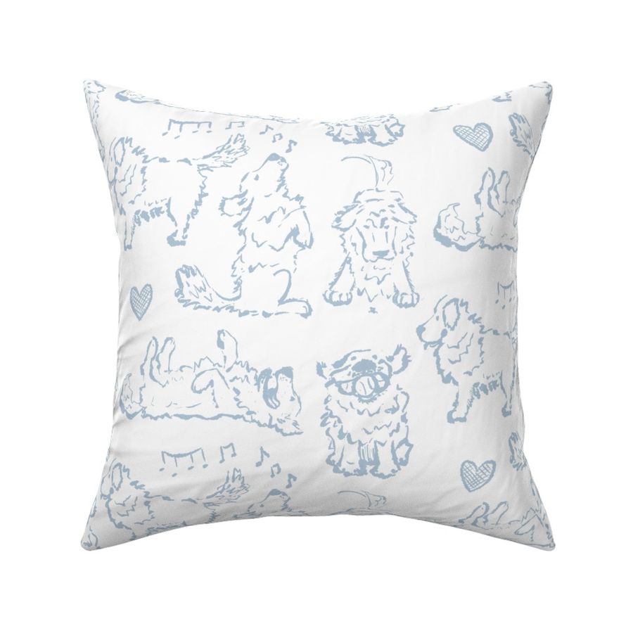 Golden Retrievers Baby Blue Linework Large