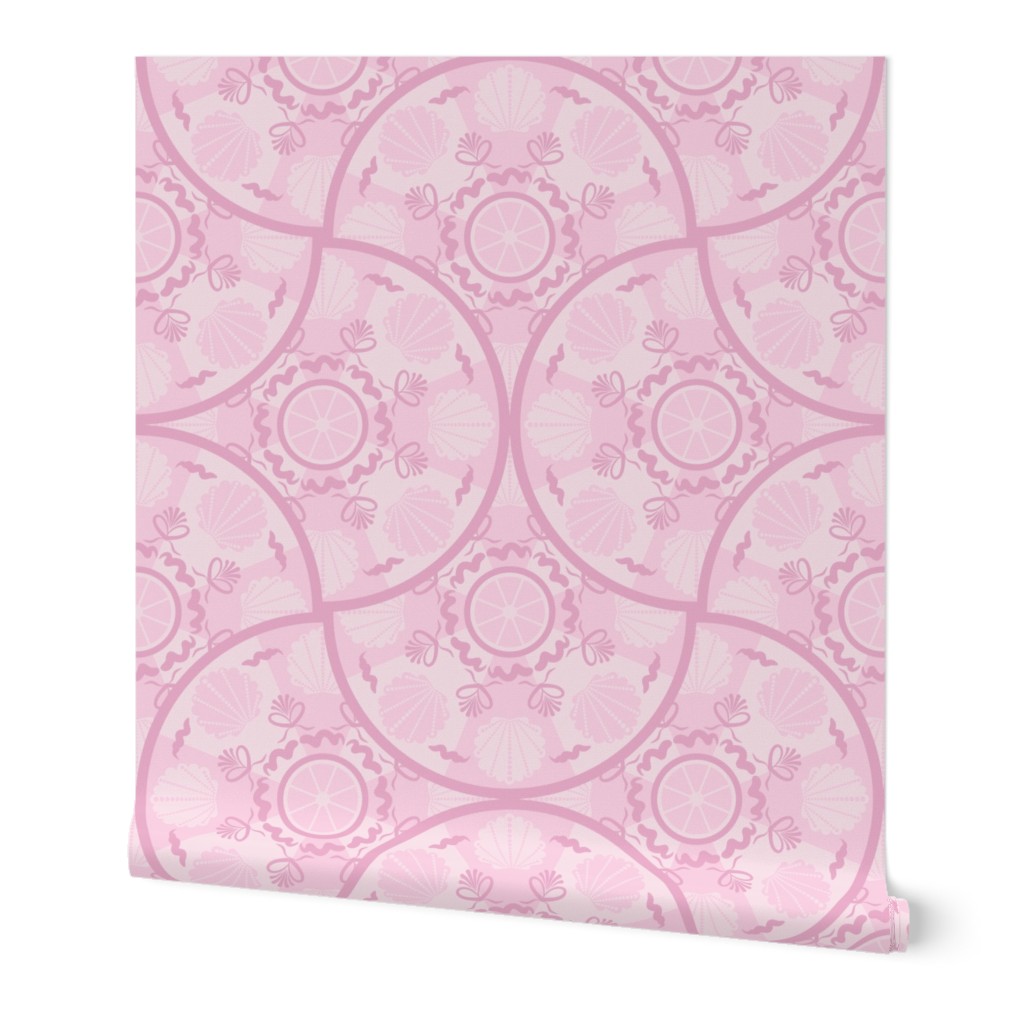 Large Dusky Rose Preppy In Pink Art Deco Fans