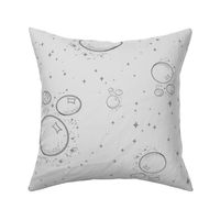 Bubbles and Stars - grey