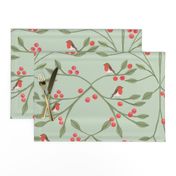 Robin Redbreast small print sage