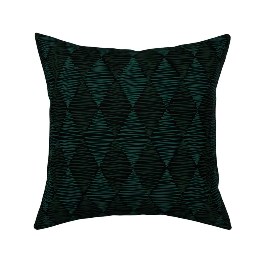 (Large) Gothical “Harlequin Diamonds” in dark green and greens