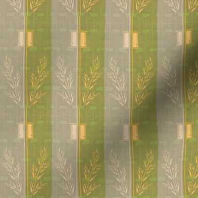 Deco Wheat Stripe - green/graypalepink/buttermilk