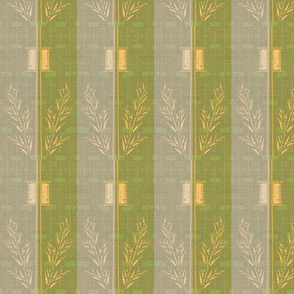 Deco Wheat Stripe - green/graypalepink/buttermilk