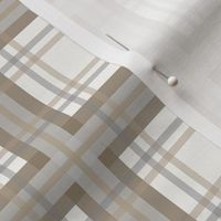 modern farmhouse tartan plaid, brown, gray on cream