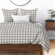 modern farmhouse tartan plaid, taupe brown, gray on cream