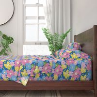 Mod Floral - Preppy Coastal - Low Country Florals Pink Blue and Yellow