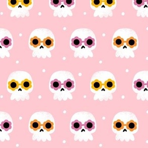 Small-Groovy Halloween Skulls-light pink