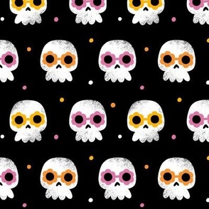 Small-Groovy Halloween Skulls-black