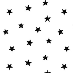 Textured Tossed Stars-white black