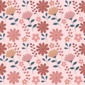 Pink Red Floral Design