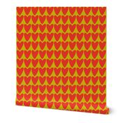 Red Hearts Citron Green Holiday Christmas Quilt Modern Bright Colors