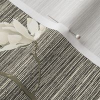 Magnolia Way – Cream on Agreeable Gray/Charcoal Linen Grasscloth Wallpaper