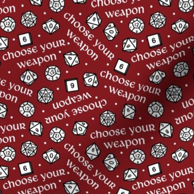 Medium - Choose Your Weapon - Cranberry - RPG Tabletop Game Dice