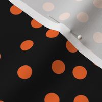 Polka Dots Classic Orange on Black