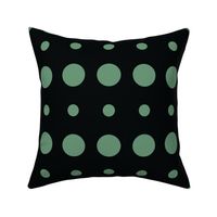 Solid Circle Dots Pattern MSGCDP009 Large Scale - Mint Soufflé Color GM001 on Black Color ND000 Minimalist Simplicity