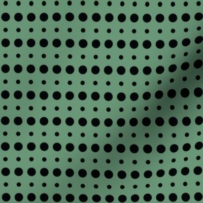 Solid Circle Dots Pattern MSGCDP009 Miniature Dollhouse Scale - Black Color ND000 on Mint Soufflé Color GM001 Minimalist Simplicity