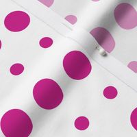 Solid Circle Dots Pattern MSGCDP009 Small Scale - Stunning Magenta Color MV001 on White Color NL000 Minimalist Simplicity