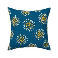 Floral Hanukkah Star Celebration_navy Blue Large