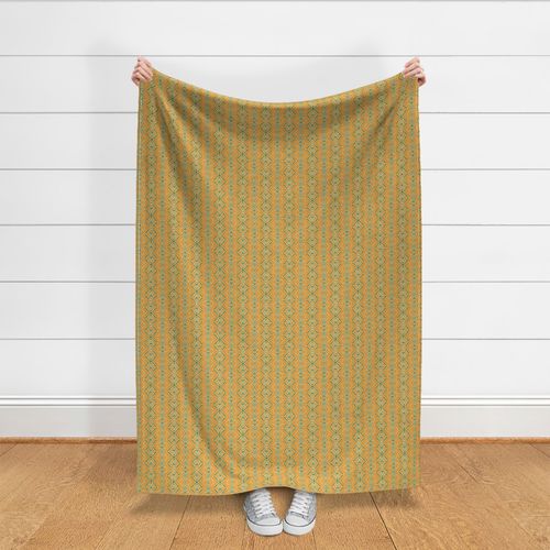 Small scale zesty mustard orange and olive green block print style ethnic stripe with organic textured lines for wallpaper, curtains, duvet covers and adult apparel