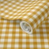 3/16" Gingham: Dark Mustard Gingham Check, Buffalo Check, Buffalo Plaid