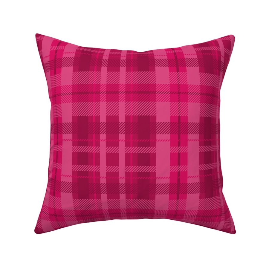 Medium Scale Muted Pink and Red Twill Plaid Paducaru