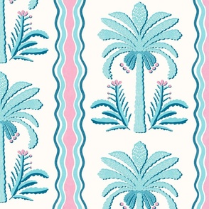 Preppy Palm in pink and blue