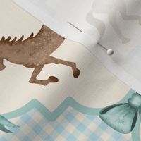 Preppy Pony Wintergreen Coquette Bows On Sky Blue Vanilla Baby Gingham