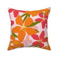 Orange Blossoms Tropical Tangerine Cherry Red Pink Party Retro Modern (M)