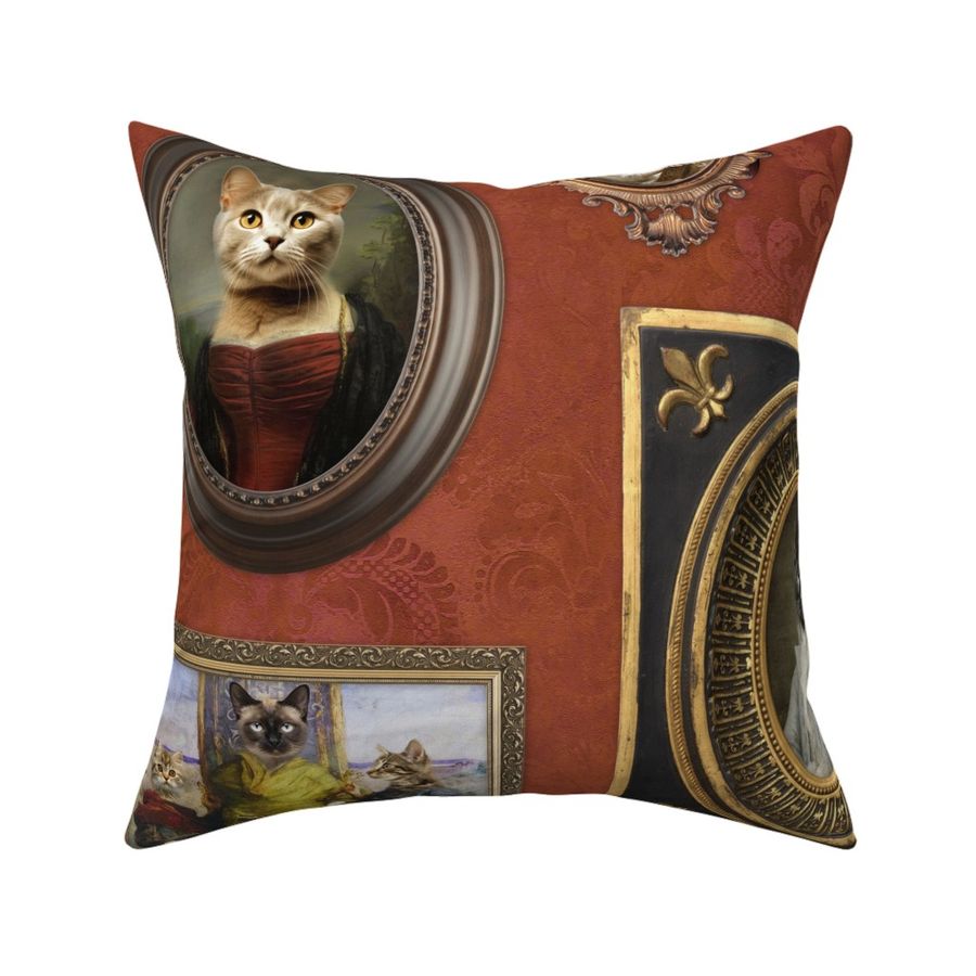 Cat Lovers Portrait Collection in rust orange red