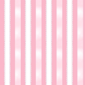 Preppy Pink and White Lace Stripes