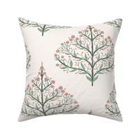 Rustic Indian Floral Branch - Grand Millennial Apricot - Small Scale