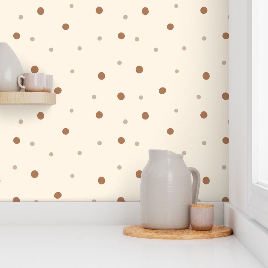 Medium - Brown Polka Dot Design