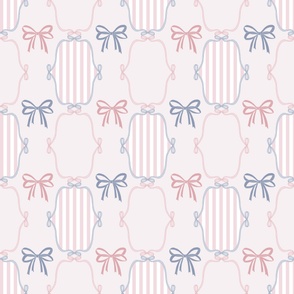 Ribbon Classic-Large Scale-Neutral Pastel-Coquette-Rococo Style-Pink-Blue