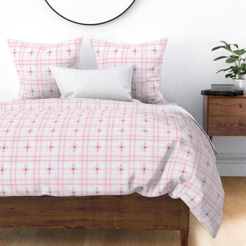 Pink Elegant Flourish Plaid