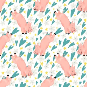 Preppy Piglets on white