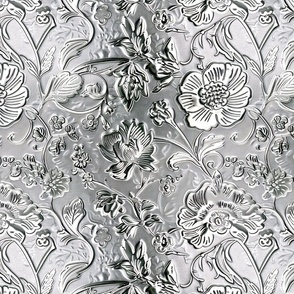 Metal Texture Embossed Florals 4