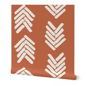 Warm brown minimal Herringbone White Dove And Topaz